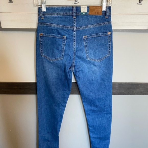 ROXY mid rise skinny denim jeans size 25 button down - Picture 4 of 13